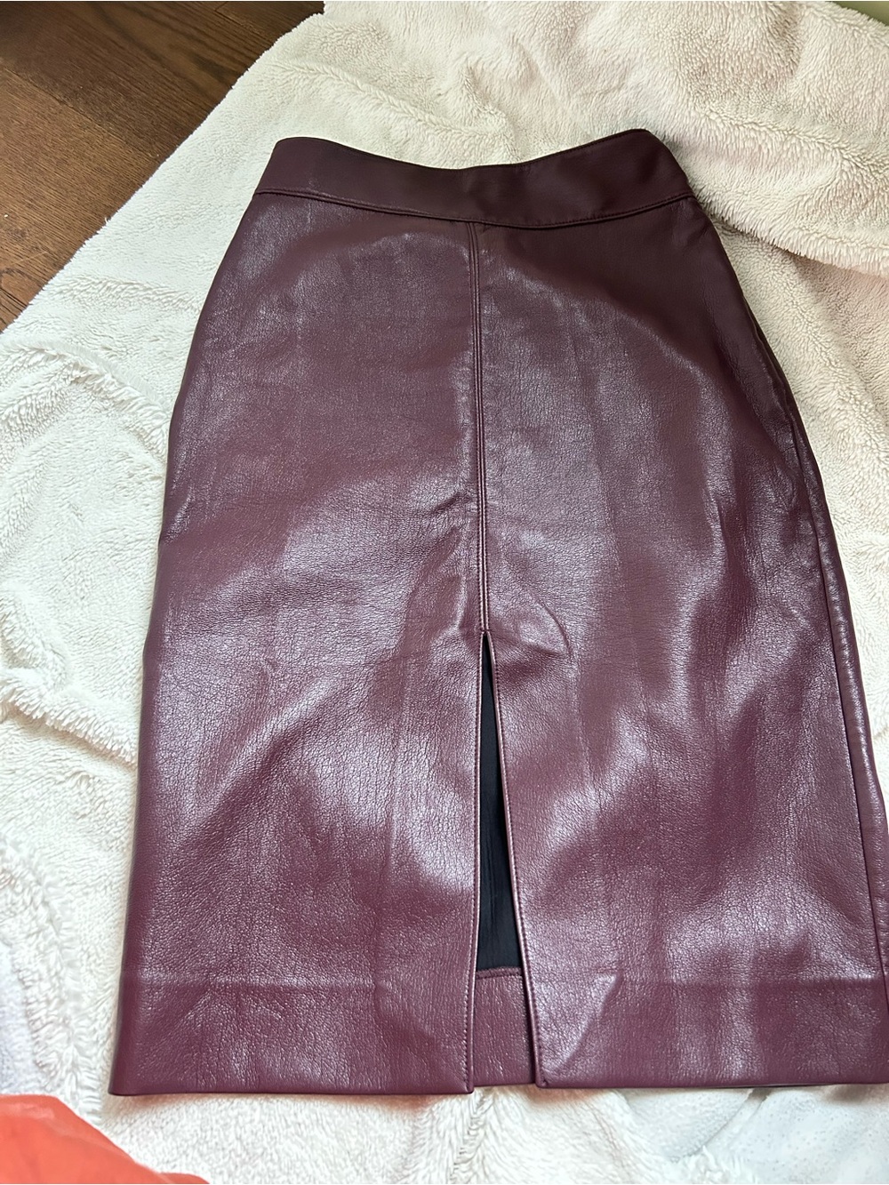 Babaton Faux Leather Pegu Pencil Skirt in Deep Burgundy